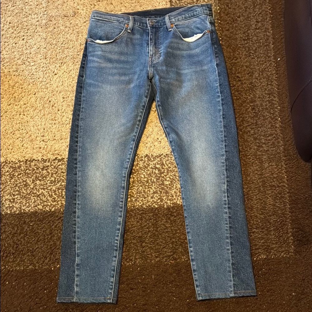 Levi's Blue Straight Leg Jeans with Authentic Fading